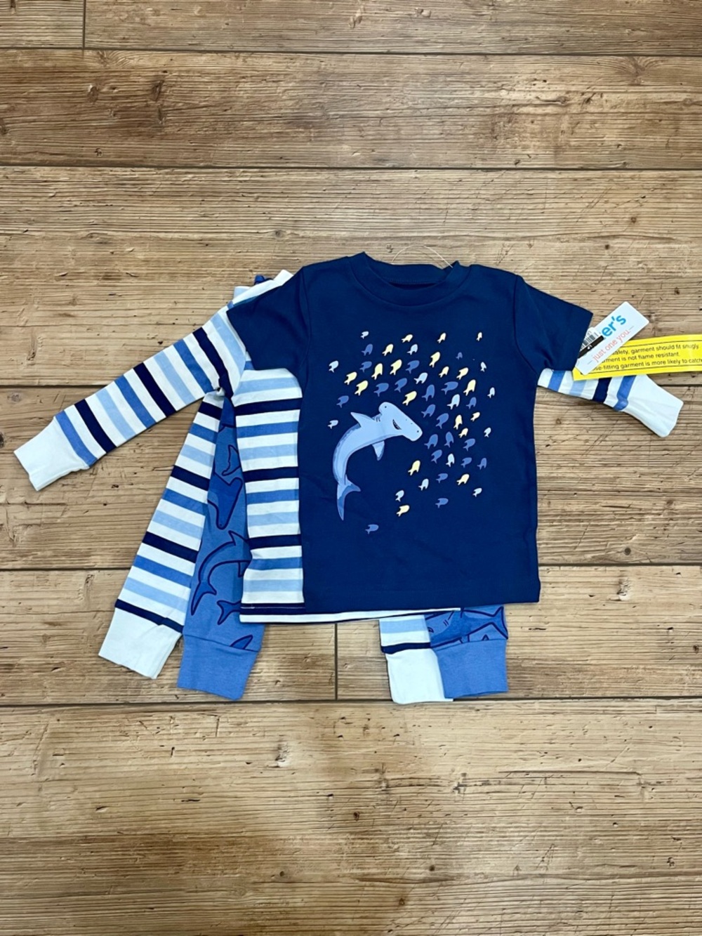 Carter’s Navy Shark & Stripes Four-Piece Pajama Set
